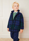 Check Double Breasted Coat In Navy (2-10yrs) COATS  from Pepa London US