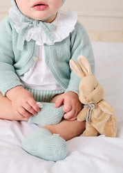 Wimbledon Stripe Button Detail Bloomers in Green (1mth-3yrs) BLOOMERS from Pepa London