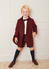 Traditional Double Breasted Coat in Burgundy (12mths-10yrs) Coats from Pepa London US