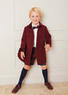 Traditional Double Breasted Coat in Burgundy (12mths-10yrs) Coats  from Pepa London US