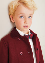 Traditional Double Breasted Coat in Burgundy (12mths-10yrs) COATS from Pepa London US