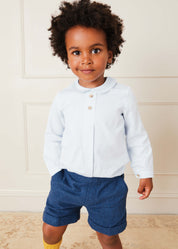 Blue Peter Pan Collar Shirt With Front Pleat (12mths-3yrs) Shirts  from Pepa London