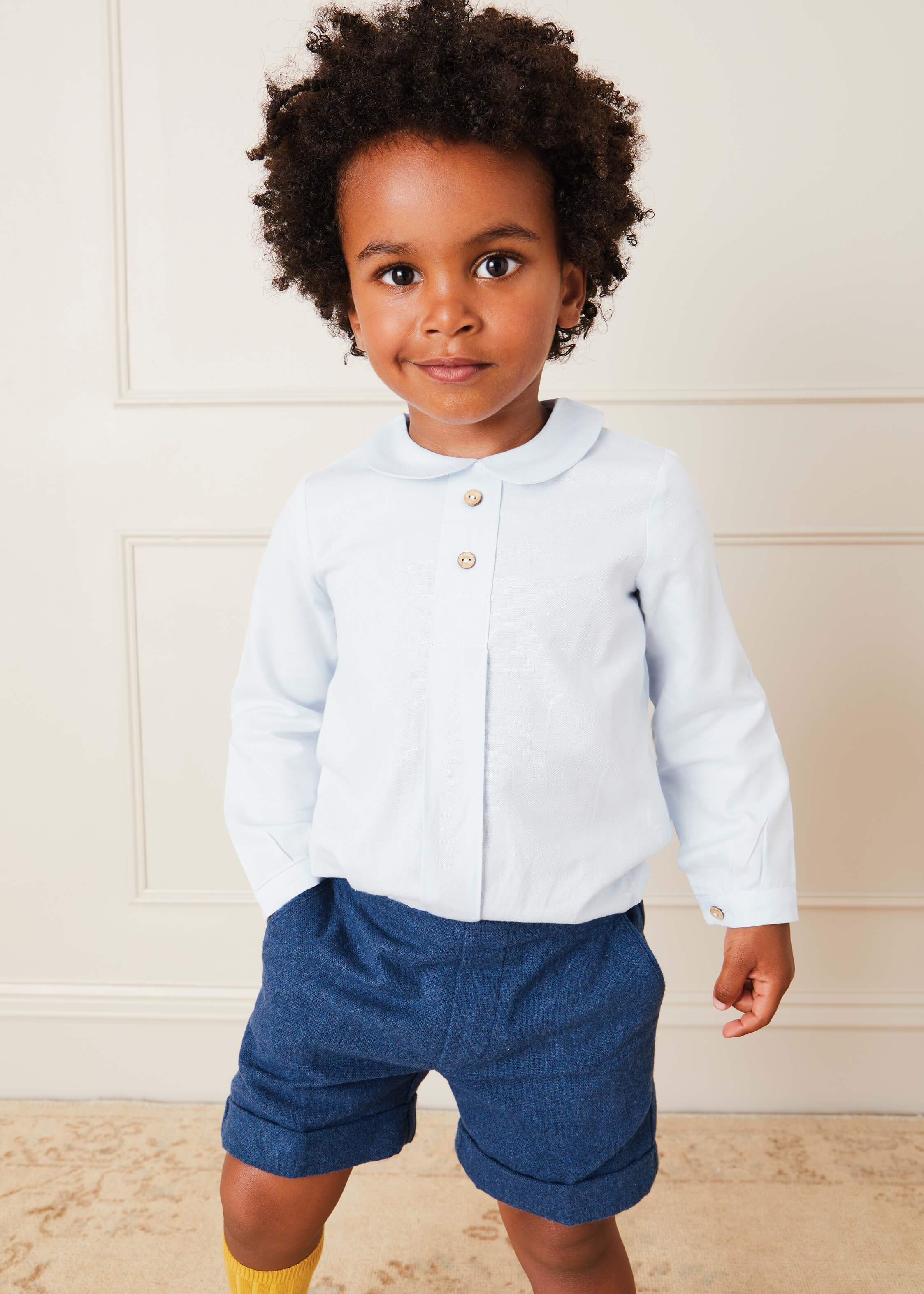 Blue Peter Pan Collar Shirt With Front Pleat (12mths-3yrs) Shirts from Pepa London US