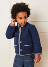 Houndstooth Pocket Detail Trousers in Blue (18mths-3yrs) Trousers  from Pepa London US