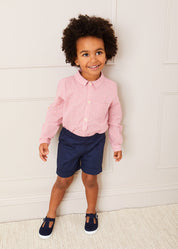 Woven T-Bar Baby Shoes in Navy (20-26EU) Shoes from Pepa London US