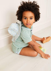 Floral Swim Shorts in Blue (12mths-6yrs) SWIMWEAR from Pepa London