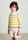 Bold Stripe Contrast Hem Jumper in White (12mths-10yrs) Knitwear  from Pepa London US