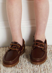 Leather Boat Shoes in Tan (26-34EU) Shoes from Pepa London US