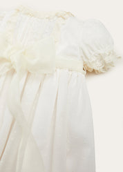 Bespoke Plumeti Embroidered Organic Lawn Cotton Christening Dress and Bonnet MADE TO ORDER from Pepa London US