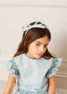Matilda Floral  Print Thin Bow Headband in Blue Hair Accessories  from Pepa London US