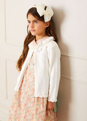 Sophie Floral Print Hand Smocked Double Breasted Dress in Peach (12mths-10yrs) Dresses from Pepa London US