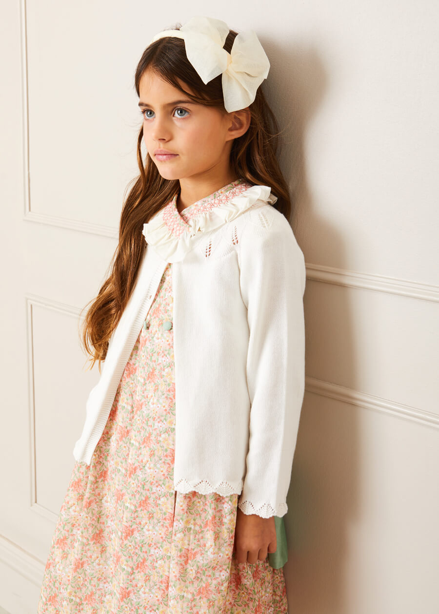 Traditional Big Bow Tulle Hairband in Ivory Hair Accessories from Pepa London US