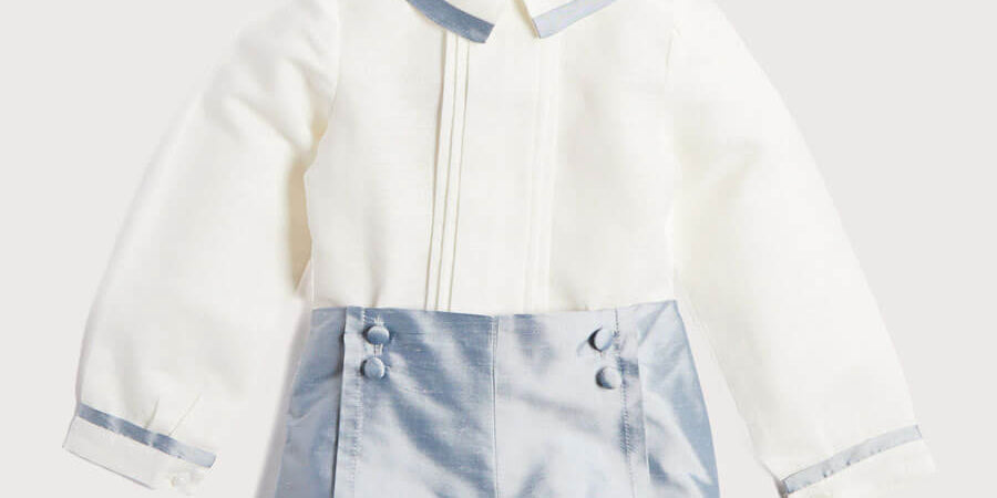 Blue Silk Celebration Set (3mths-4yrs) SETS from Pepa London