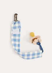 Darby Gingham Dummy Clip in Blue ACCESSORIES from Pepa London US