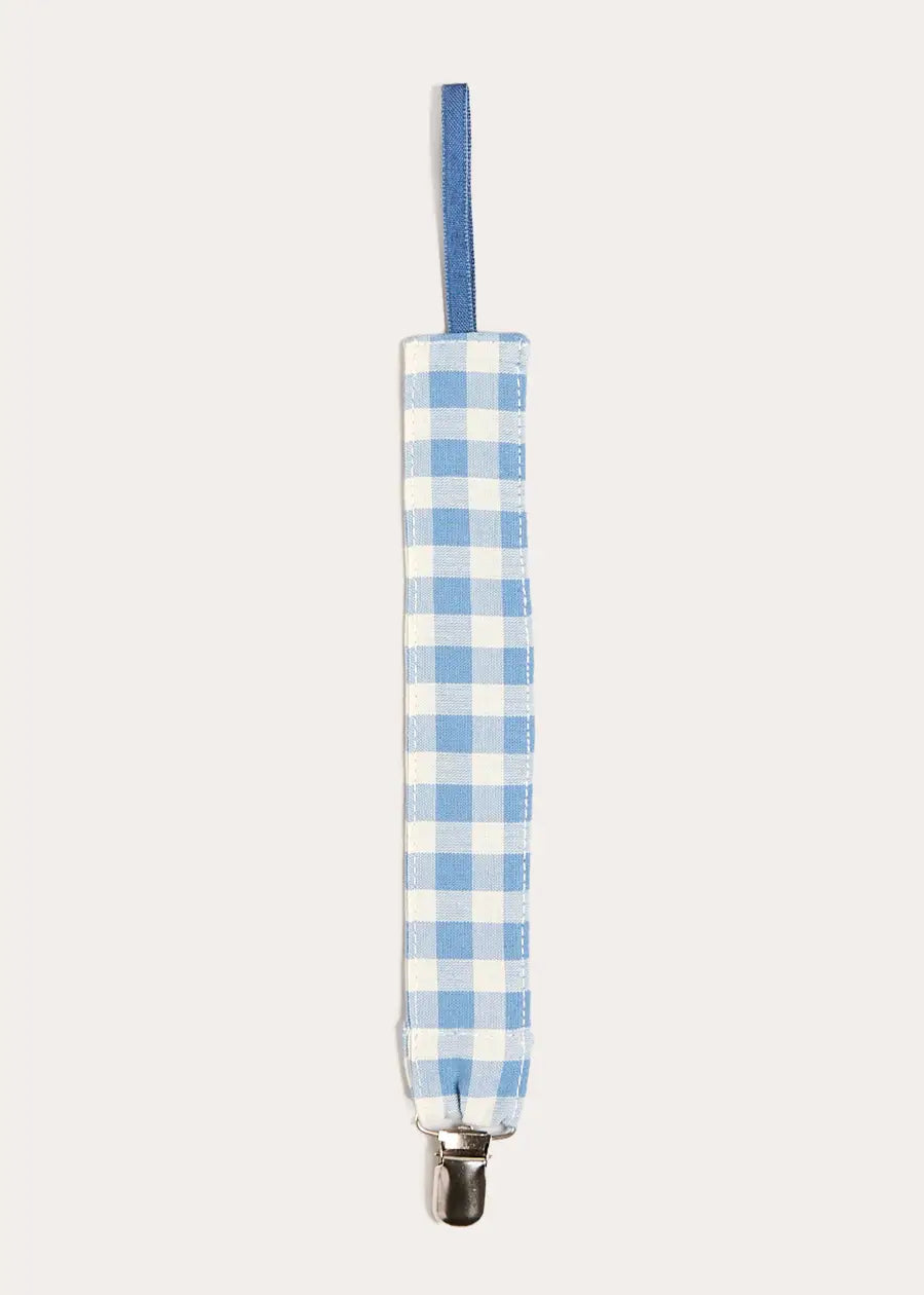Darby Gingham Dummy Clip in Blue ACCESSORIES from Pepa London US