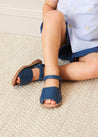 Open Toe Leather Sandals in Blue (17-30EU) Shoes  from Pepa London US