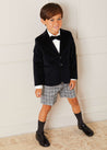 Tailored Checked Shorts In Black (4-10yrs) SHORTS  from Pepa London US