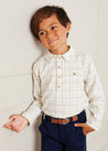 Polo Collar Long Sleeve Shirt in Brown (12mths-10yrs) Shirts  from Pepa London US