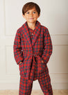 Tartan Dressing Gown In Red (2-10yrs) NIGHTWEAR  from Pepa London US