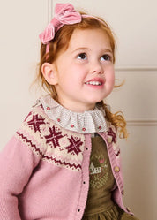 Ambrose Check Floral Embroidered Long Sleeve Blouse in Cream (4-10yrs) Blouses from Pepa London US