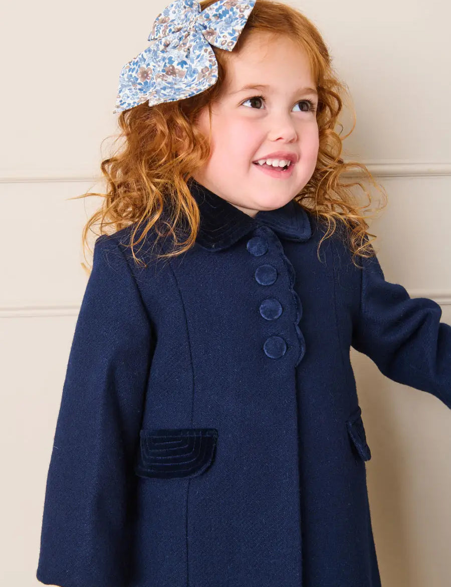 Beatrice Floral Long Bow Hair Clip in Blue (OS) Hair Accessories from Pepa London US