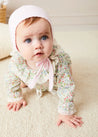 Lace Detail Knitted Bonnet in Pink (1-12mths) Knitted Accessories from Pepa London US