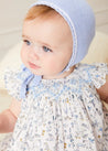 Lace Detail Knitted Bonnet in Blue (1-6mths) Knitted Accessories from Pepa London US