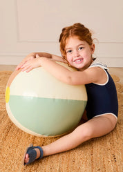 Mariner Collar Embroidered Boat Motif Swimsuit in Navy (12mths-10yrs) Swimwear from Pepa London US