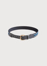 Dark Blue Striped Belt Belts & Braces  from Pepa London US