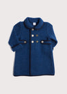 Austrian Double Breasted Navy Trim Coat in Blue (12mths-10yrs) Coats  from Pepa London US