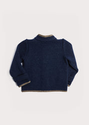 Austrian Single Breasted Contrast Trim Jacket in Blue (18mths-10yrs) Coats from Pepa London US