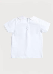 Button Detail Cotton Top in White (2-6yrs) Tops & Bodysuits from Pepa London US