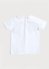 Button Detail Cotton Top in White (2-5yrs) Tops & Bodysuits from Pepa London US