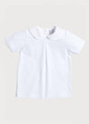 Button Detail Cotton Top in White (2-5yrs) Tops & Bodysuits  from Pepa London US