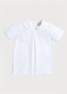 Button Detail Cotton Top in White (2-5yrs) Tops & Bodysuits from Pepa London US