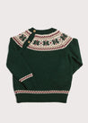 Classic Fair Isle Merino Wool Jumper in Green (12mths-10yrs) Knitwear from Pepa London US