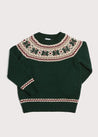 Classic Fair Isle Merino Wool Jumper in Green (12mths-10yrs) Knitwear  from Pepa London US