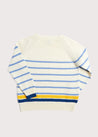 Contrast Stripe Mariner Jumper in White (6mths-10yrs) Knitwear  from Pepa London US