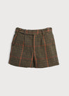 Houndstooth Shorts in Brown (4-10yrs) Shorts  from Pepa London US
