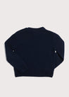 Plain Crewneck Jumper in Navy (12mths-10yrs) Knitwear  from Pepa London US