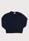 Plain Crewneck Jumper in Navy (12mths-10yrs) Knitwear  from Pepa London US