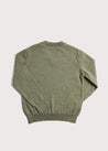 Plain V-Neck Sweater in Sage Green (4-10yrs) Knitwear  from Pepa London US