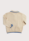 Polo Collar Stripe Sweater in Beige (12mths-10yrs) Knitwear  from Pepa London US