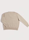 Ribbed Edge V-neck Sweater in Beige (12mths-10yrs) Knitwear  from Pepa London US
