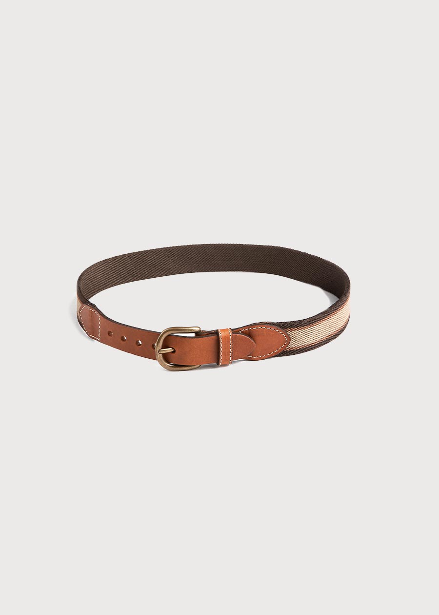 Brown Striped Belt Belts & Braces from Pepa London US