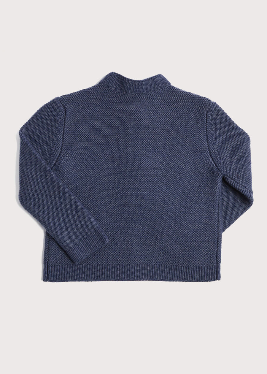 Toggle Fastening Knitted Cardigan in Blue (12mths-10yrs) Knitwear from Pepa London US