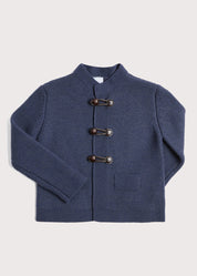 Toggle Fastening Knitted Cardigan in Blue (12mths-10yrs) Knitwear from Pepa London US