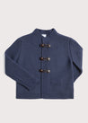 Toggle Fastening Knitted Cardigan in Blue (12mths-10yrs) Knitwear  from Pepa London