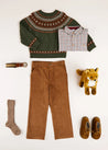 The Green Fair Isle Merino Wool Jumper Boy Look Look  from Pepa London US