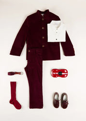 The Burgundy Velvet Jacket Boy Look LOOK from Pepa London US